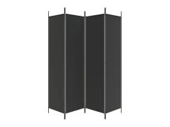 Biombo - Divisória com 4 painéis 200x200 cm tecido preto PT376593