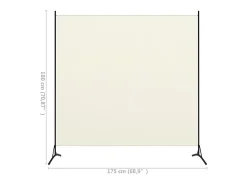 Biombo - Divisória com 1 painel 175x180 cm tecido branco PT729778