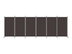 Biombo - Divisória com 6 painéis 520x180 cm tecido castanho PT547690