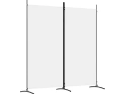 Biombo - Divisória de quarto com 2 painéis 175x180 cm tecido branco PT681258
