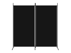 Biombo - Divisória de quarto com 2 painel 175x180 cm preto tecido PT460461