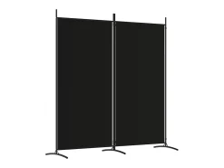 Biombo - Divisória de quarto com 2 painel 175x180 cm preto tecido PT460461