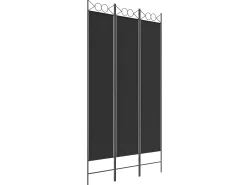 Biombo - Divisória de quarto com 3 painéis 120x220 cm tecido preto PT709569