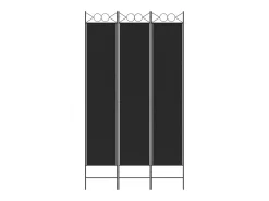 Biombo - Divisória de quarto com 3 painéis 120x220 cm tecido preto PT709569