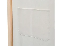 Biombo - Divisória de quarto com 3 painéis 120x170x4 cm tecido creme PT355205
