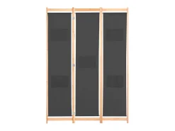 Biombo - Divisória de quarto com 3 painéis 120x170x4 cm tecido cinzento PT440409