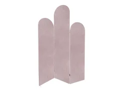 Biombo assimétrico 3 painéis em veludo, L. 120 x A. 180 cm, Rosa, CARMIDA