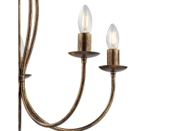 Botte - Lustre em ferro lacado castanho com decoração. ouro antigo 5 luzes 113 - Ø55 - BL147-5-BR