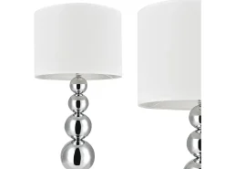 Candeeiro de mesa de cabeceira E14 metal e tecido 43 cm branco e cromado 03_0002514