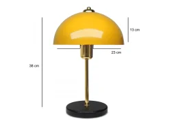 Candeeiro de mesa design moderno em forma de cogumelo preto 49cm em metal e madeira