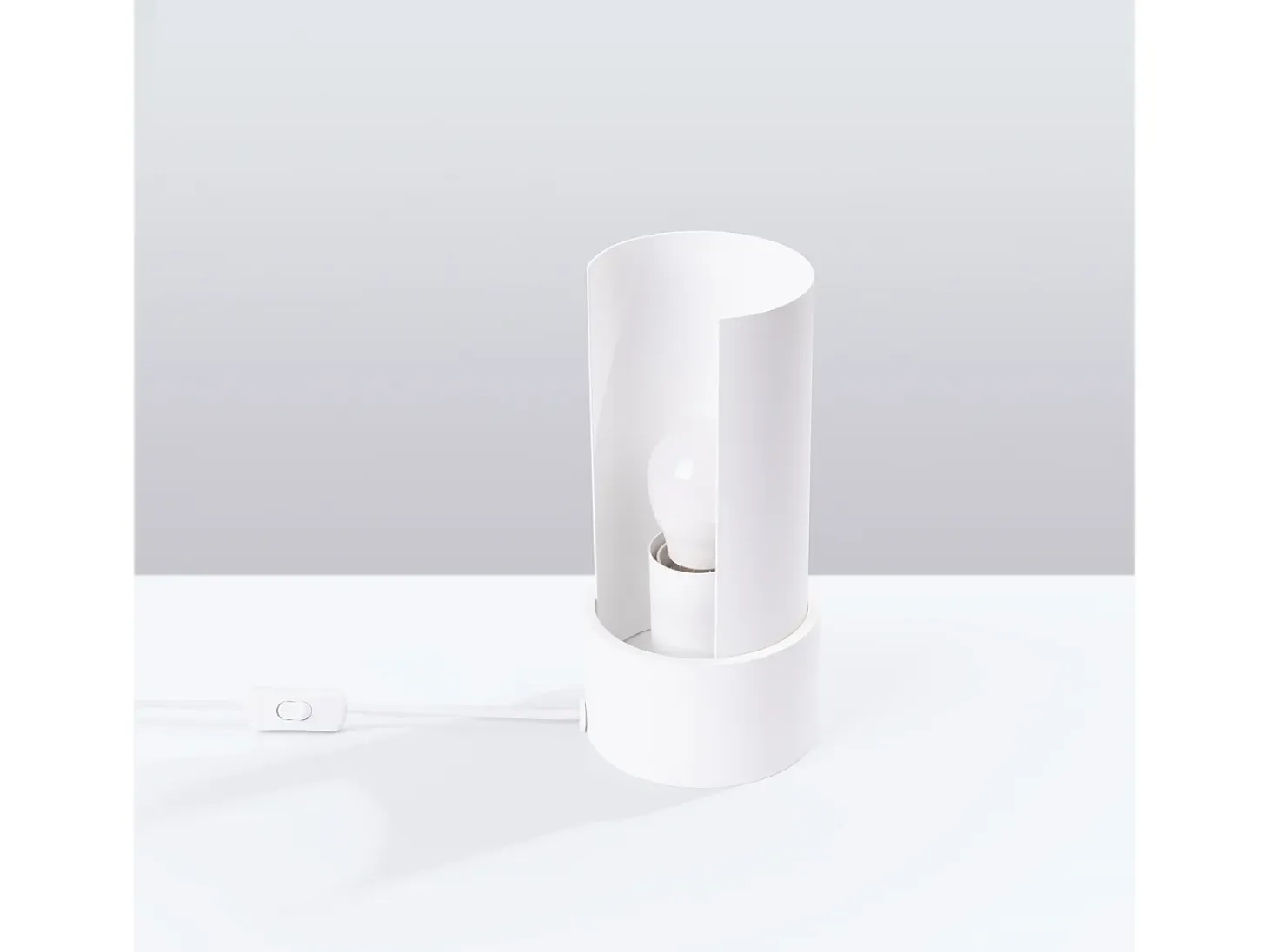 Candeeiro de mesa Torow minimalista, aço - 1 fontes de luz 3000K - L.10 x H.21 cm - branco