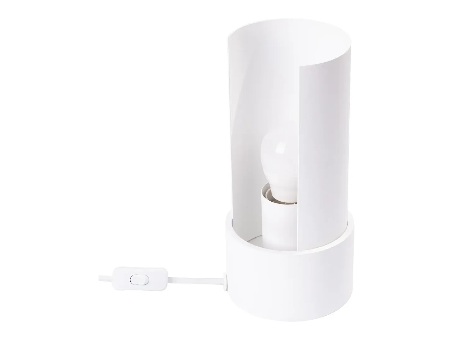 Candeeiro de mesa Torow minimalista, aço - 1 fontes de luz 3000K - L.10 x H.21 cm - branco