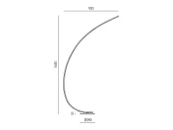 Candeeiro de pé LED regulável Iole 30W luz quente 3000K - Candeeiro de pé cor titânio, design moderno em alumínio, IP20