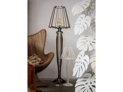 Candeeiro de pé Minerva Ø38x166 cm em ferro estilo reticulado Design moderno com interruptor de pé Ligação E27 Fabricado em Itália Lama