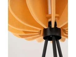 Candeeiro de pé Mula moderno, feltro/aço - 1 lichtbronnen - L.45 x H.134 cm - amarelo/preto