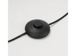 Candeeiro de pé Nevia minimalista, tecido/PVC/aço - 1 lichtbronnen - L.40 x H.135 cm - borgonha/preto
