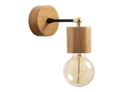 Candeeiro de parede design em madeira SONIA - Efeito de madeira acolhedor, luz suave, ideal para sala, quarto ou entrada