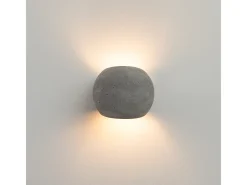 Candeeiro De Parede Globe Moderno, Concreto - 2 Lichtbronnen - L.18 X H.14 Cm - Cinza