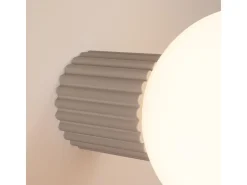 Candeeiro De Parede Halo Moderno, Alumínio/Vidro - 1 Lichtbronnen - L.12 X H.12 Cm - Cinza