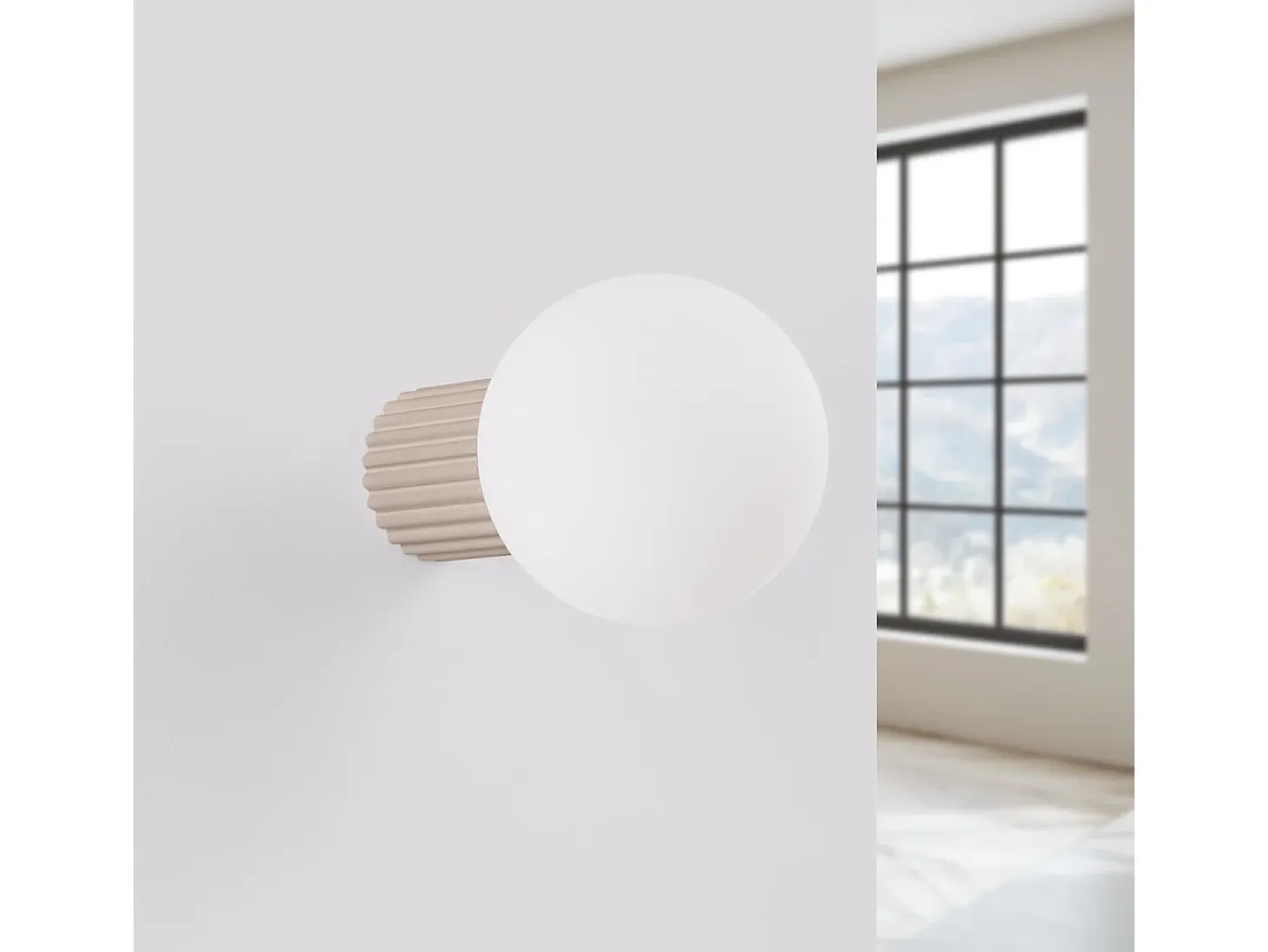 Candeeiro De Parede Halo Moderno, Alumínio/Vidro - 1 Lichtbronnen - L.12 X H.12 Cm - Cinza