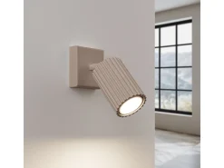 Candeeiro De Parede Karbon Minimalista, Alumínio - 1 Lichtbronnen - L.8 X H.16 Cm - Cinza-Claro
