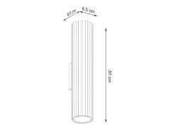 Candeeiro De Parede Karbon Minimalista, Alumínio - 2 Lichtbronnen - L.6.5 X H.30 Cm - Cinza-Claro