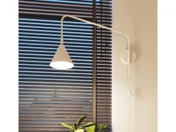 Candeeiro De Parede Nox Moderno, Aço - 1 Lichtbronnen - L.14 X H.30 Cm - Branco