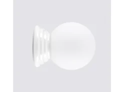 Candeeiro de parede Zori minimalista, cerâmica vidrada/vidro - 1 lichtbronnen - L.12 x H.12 cm - branco