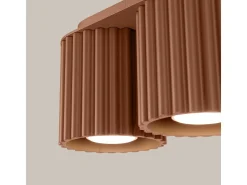 Candeeiro De Teto Aura Minimalista, Alumínio - 2 Lichtbronnen - L.21 X H.12 Cm - Mocha