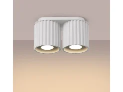 Candeeiro De Teto Aura Minimalista, Alumínio - 2 Lichtbronnen - L.21 X H.12 Cm - Branco