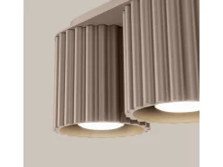 Candeeiro De Teto Aura Minimalista, Alumínio - 2 Lichtbronnen - L.21 X H.12 Cm - Cinza-Claro