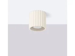 Candeeiro De Teto Aura Minimalista, Alumínio - 1 Lichtbronnen - L.10 X H.10 Cm - Bege