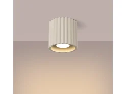 Candeeiro De Teto Aura Minimalista, Alumínio - 1 Lichtbronnen - L.10 X H.10 Cm - Bege