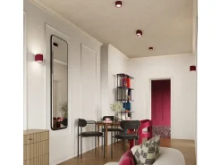 Candeeiro De Teto Aura Minimalista, Alumínio - 2 Lichtbronnen - L.21 X H.12 Cm - Borgonha