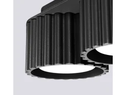 Candeeiro De Teto Aura Minimalista, Alumínio - 2 Lichtbronnen - L.21 X H.12 Cm - Preto