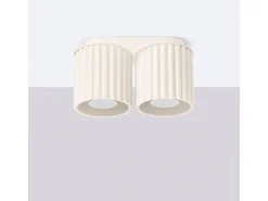 Candeeiro De Teto Aura Minimalista, Alumínio - 2 Lichtbronnen - L.21 X H.12 Cm - Bege