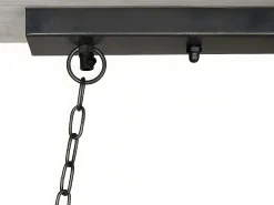 Candeeiro de teto industrial estrutura retangular em madeira OLIUS - Metal 4 lâmpadas A.31 cm - Natural
