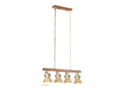 Candeeiro de teto industrial E27 madeira de mangueira bronze PT696255