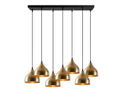 Candeeiro de teto metal 7 abajures L88 x A114 cm dourado e preto - SONITI