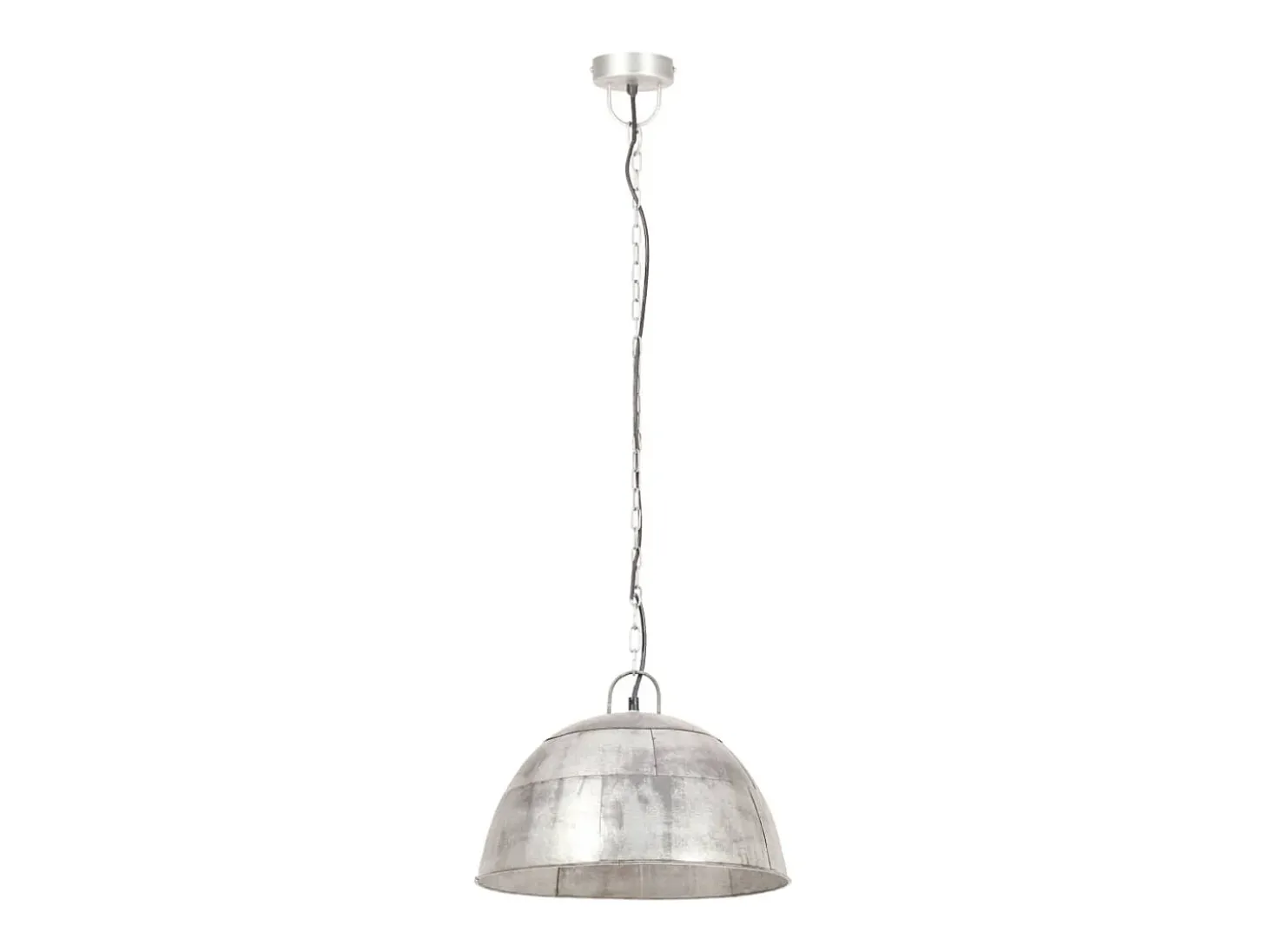 Candeeiro de Teto Vintage Redondo Prateado 25W E27 com Estilo Industrial