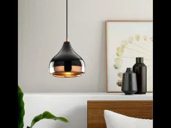Candeeiro suspenso preto e cobre MAYA - Design elegante e moderno