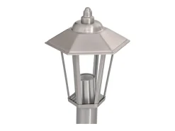 Conjunto de 3 luminárias de chão prateadas para exterior 120 cm aço inoxidável Prata 02_0042557
