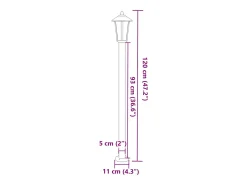 Conjunto de 3 luminárias de chão prateadas para exterior 120 cm aço inoxidável Prata 02_0042557