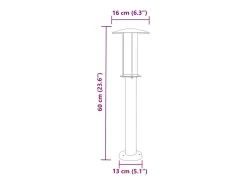 Conjunto de 3 luminárias de chão prateadas para exterior 60 cm aço inoxidável Prata 02_0042560