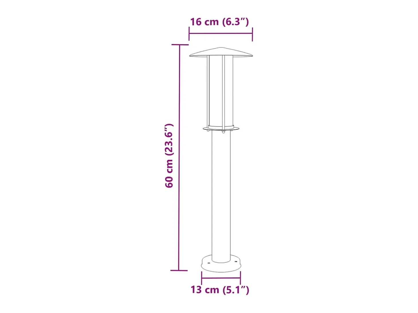 Conjunto de 3 luminárias de chão prateadas para exterior 60 cm aço inoxidável Prata 02_0042560