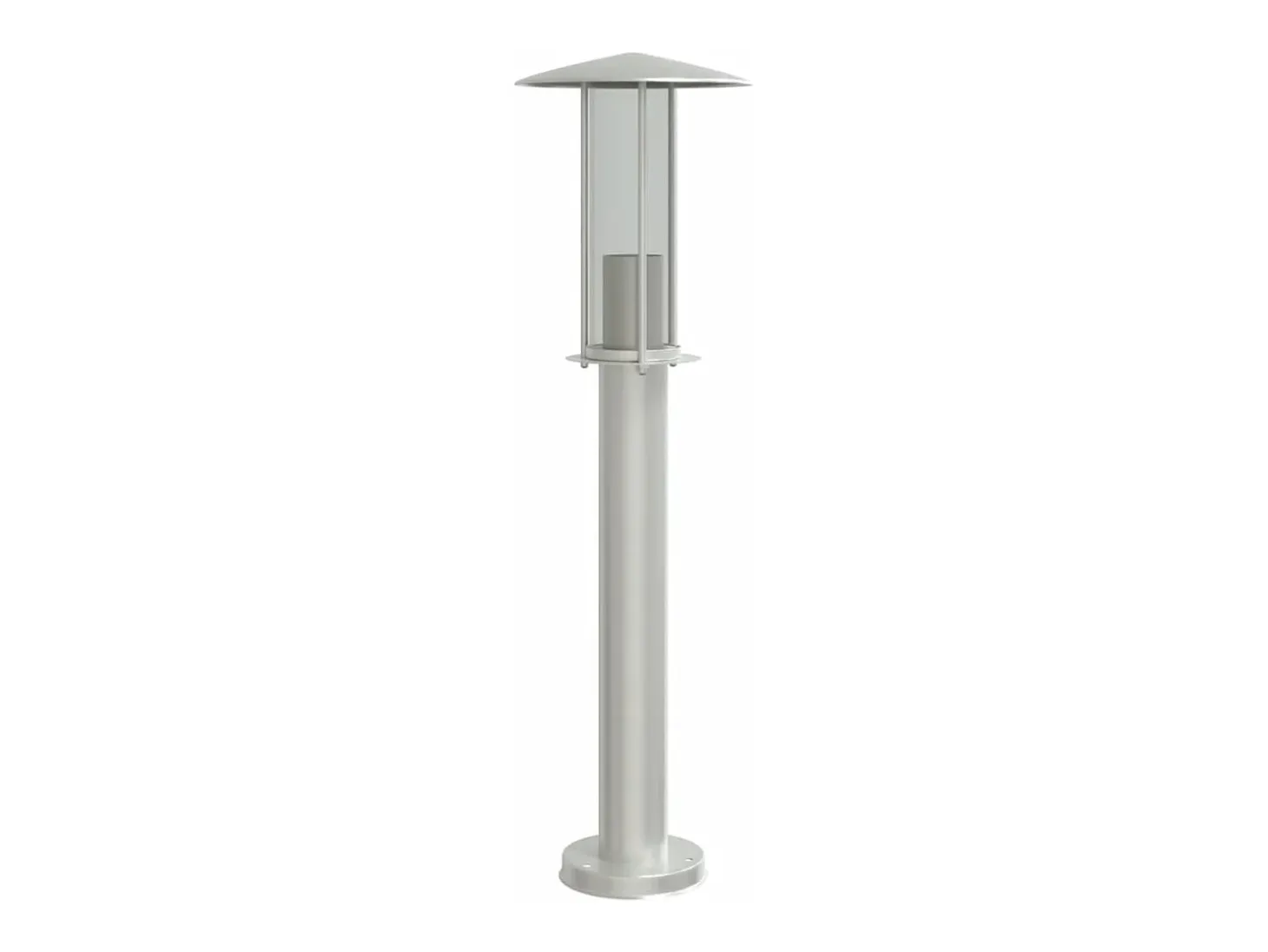 Conjunto de 3 luminárias de chão prateadas para exterior 60 cm aço inoxidável Prata 02_0042560