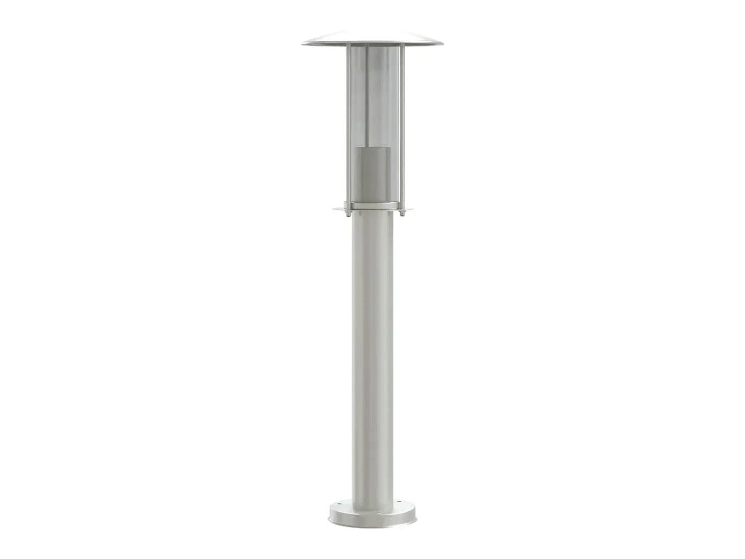 Conjunto de 3 luminárias de chão prateadas para exterior 60 cm aço inoxidável Prata 02_0042560