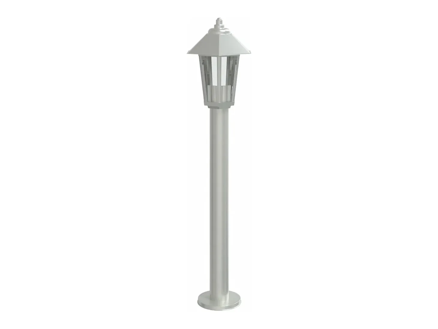 Conjunto de 3 luminárias de chão para exterior prateadas 80 cm aço inoxidável Prata 02_0042561