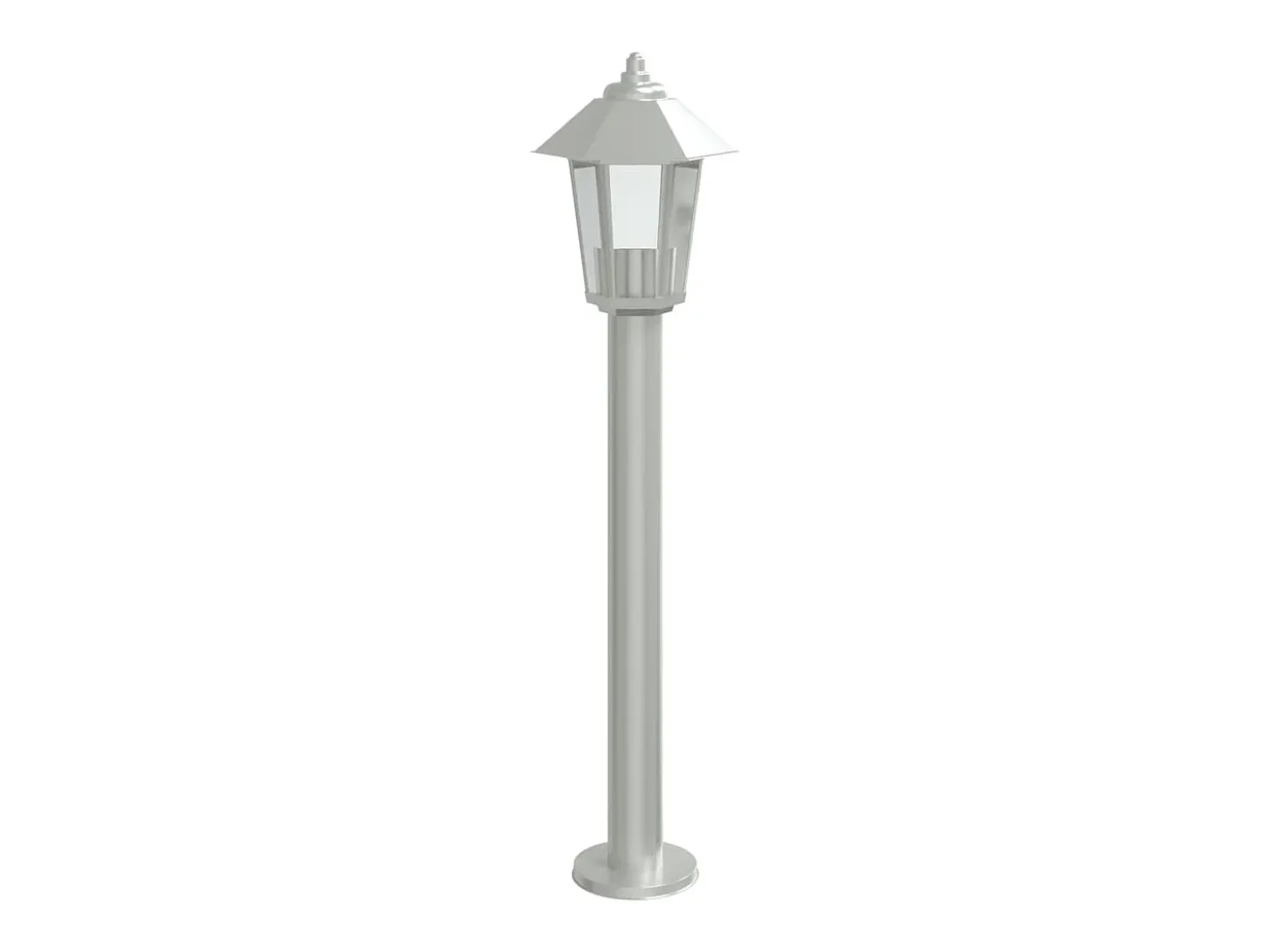 Conjunto de 3 luminárias de chão para exterior prateadas 80 cm aço inoxidável Prata 02_0042561