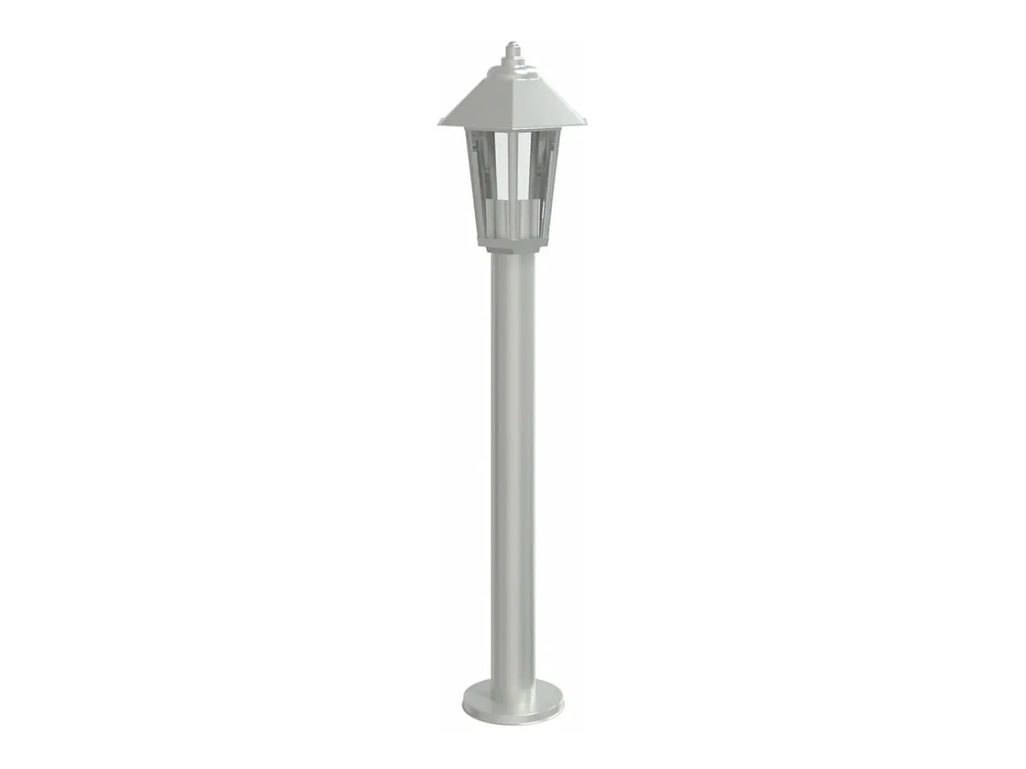 Conjunto de 3 luminárias de chão para exterior prateadas 80 cm aço inoxidável Prata 02_0042561